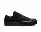 Zapatilla Urbana Plataforma Mujer Negro Monocromático