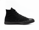 Zapatilla Urbana Casual Caña Alta de Lona Hombre Negra Monocromática